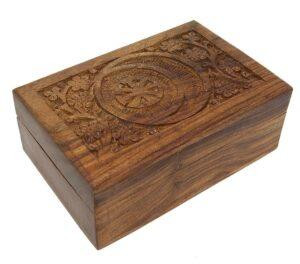 Seax Wicca Symbol Wooden Carved Box
