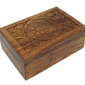 Seax Wicca Symbol Wooden Carved Box