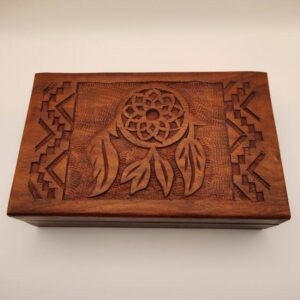 Dream Catcher Wooden Carved Box