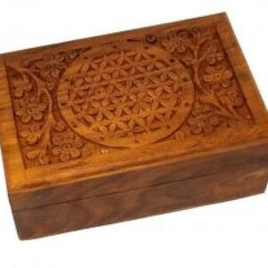 Flower of Life Wooden Carved Box