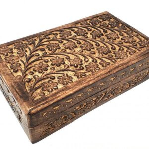 Floral Carved Wooden Box (6 x 10 inch)