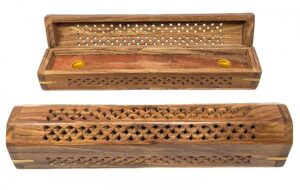 Yin Yang Wood Incense Box Holder – 12 Inch