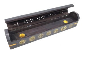 7 Chakra Wood Incense Box Holder – 12 Inch