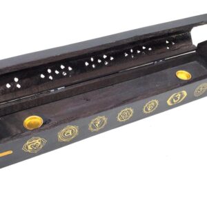 7 Chakra Wood Incense Box Holder – 12 Inch