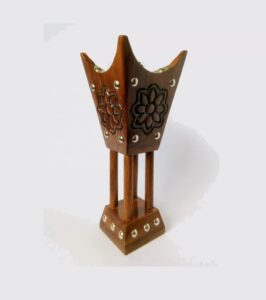 Wooden Bakhoor Burner (Flower Carved Design)