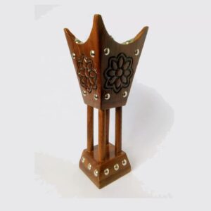 Wooden Bakhoor Burner (Flower Carved Design)