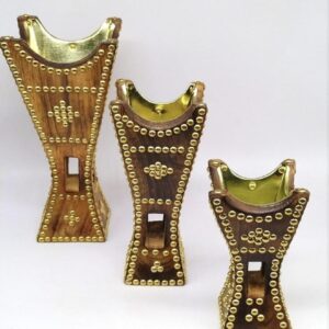 Wooden Bakhoor Burner Set of 3 (Arabic Style, Ramadan Special)