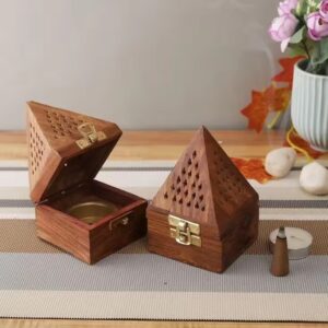 Wooden Incense Burner – Pyramid Shape