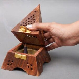 Wooden Incense Burner – Pyramid Shape (Eiffel Tower Design)
